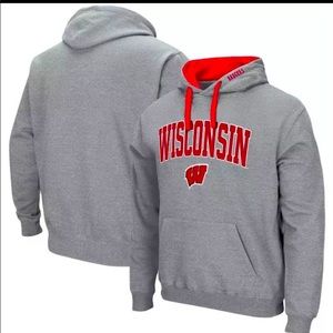 Mens- Heather Gray Wisconsin Pullover